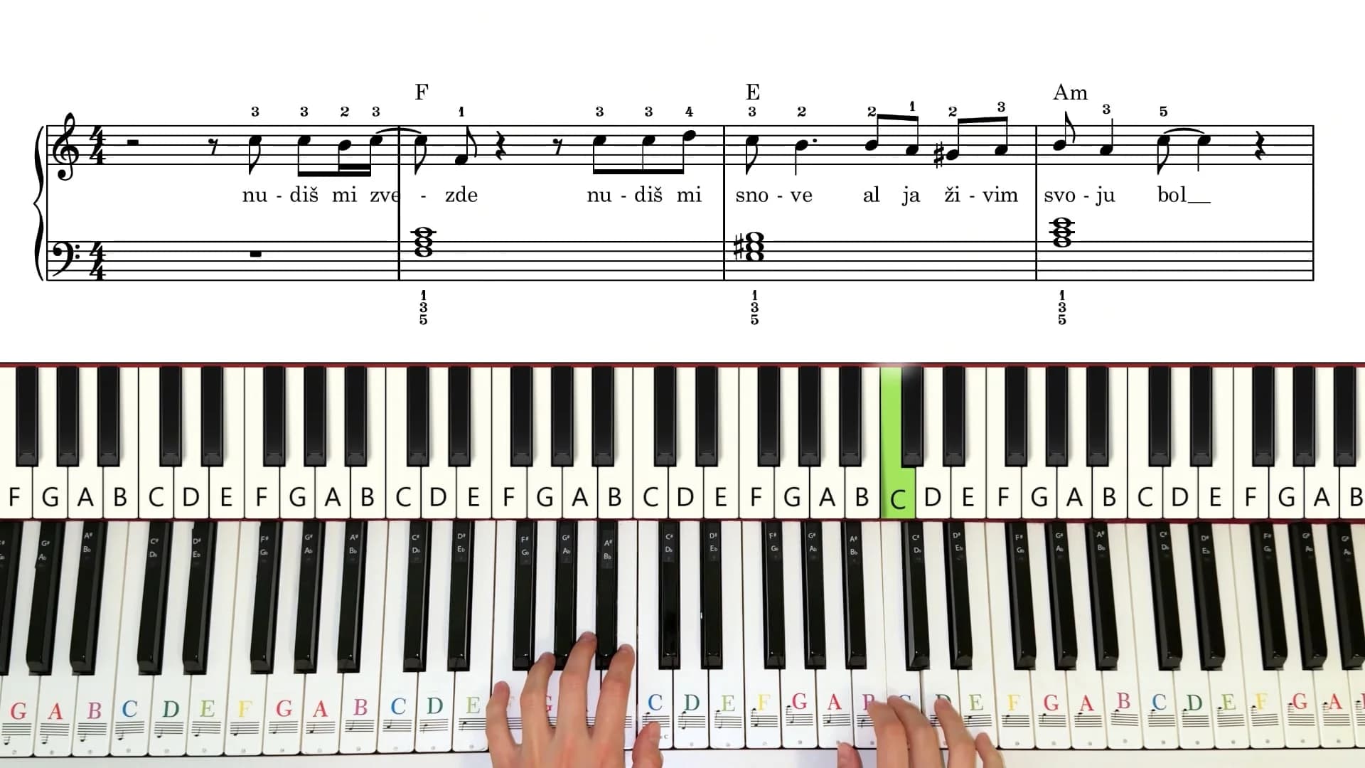 Piano tutorial video for Nadji novu ljubav — preview image
