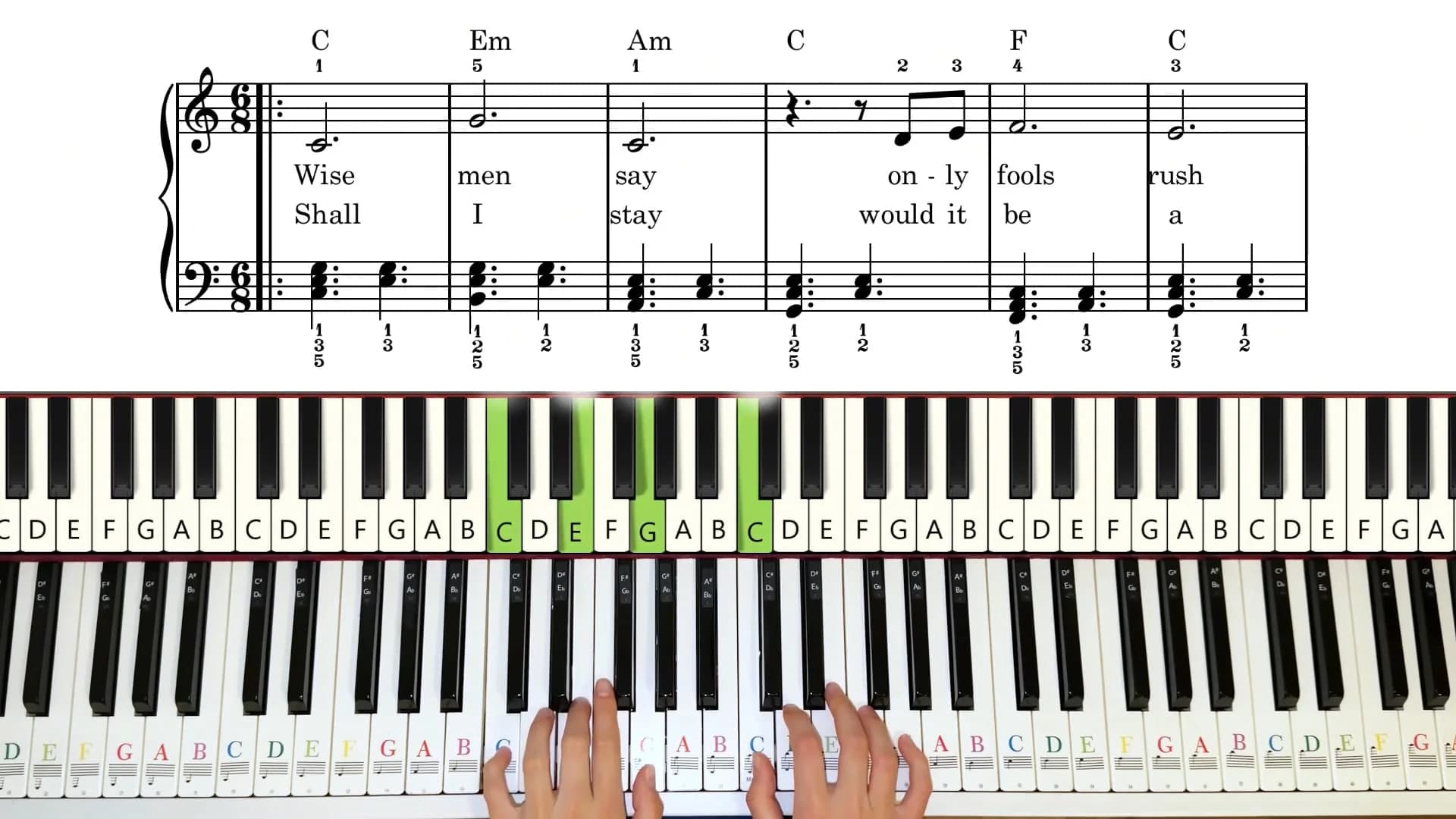 Piano tutorial video for Can't help falling in love — preview image