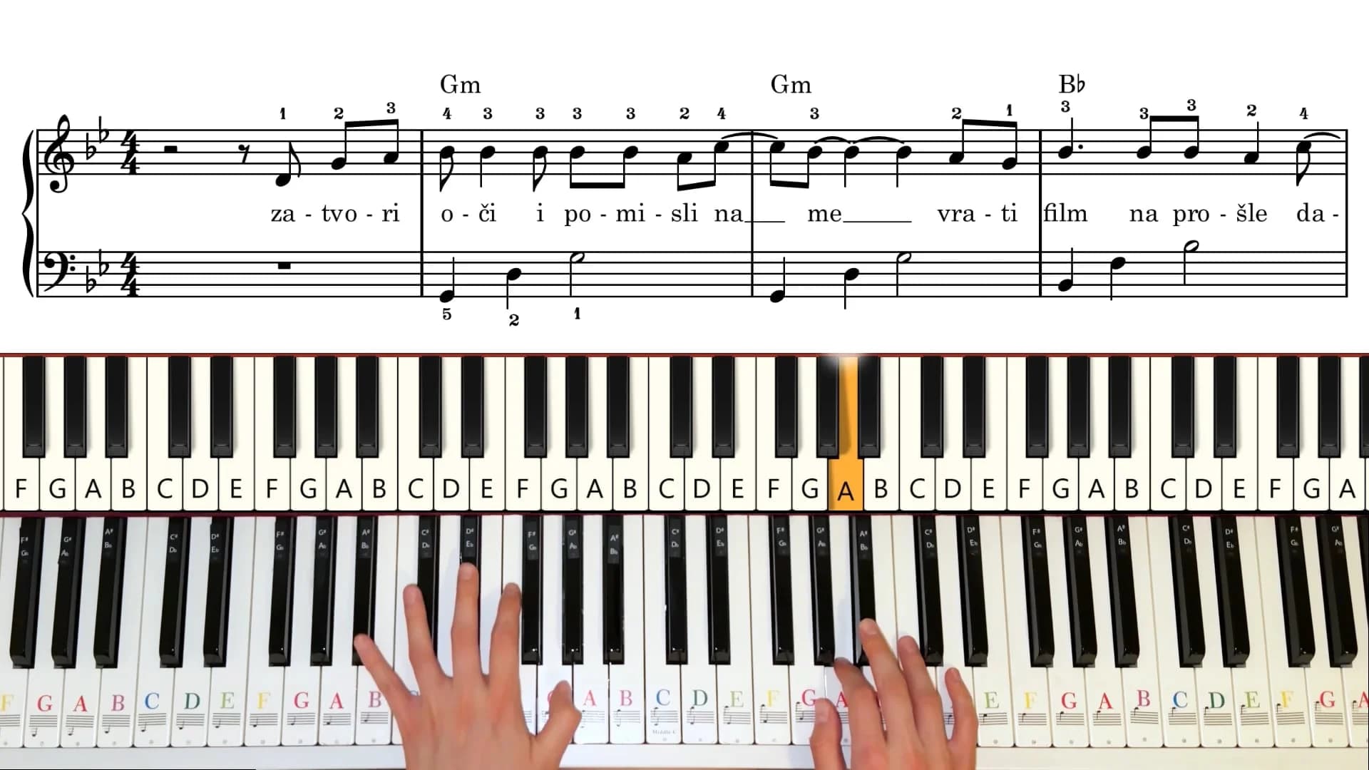 Piano tutorial video for Nesto lijepo treba da se desi — preview image
