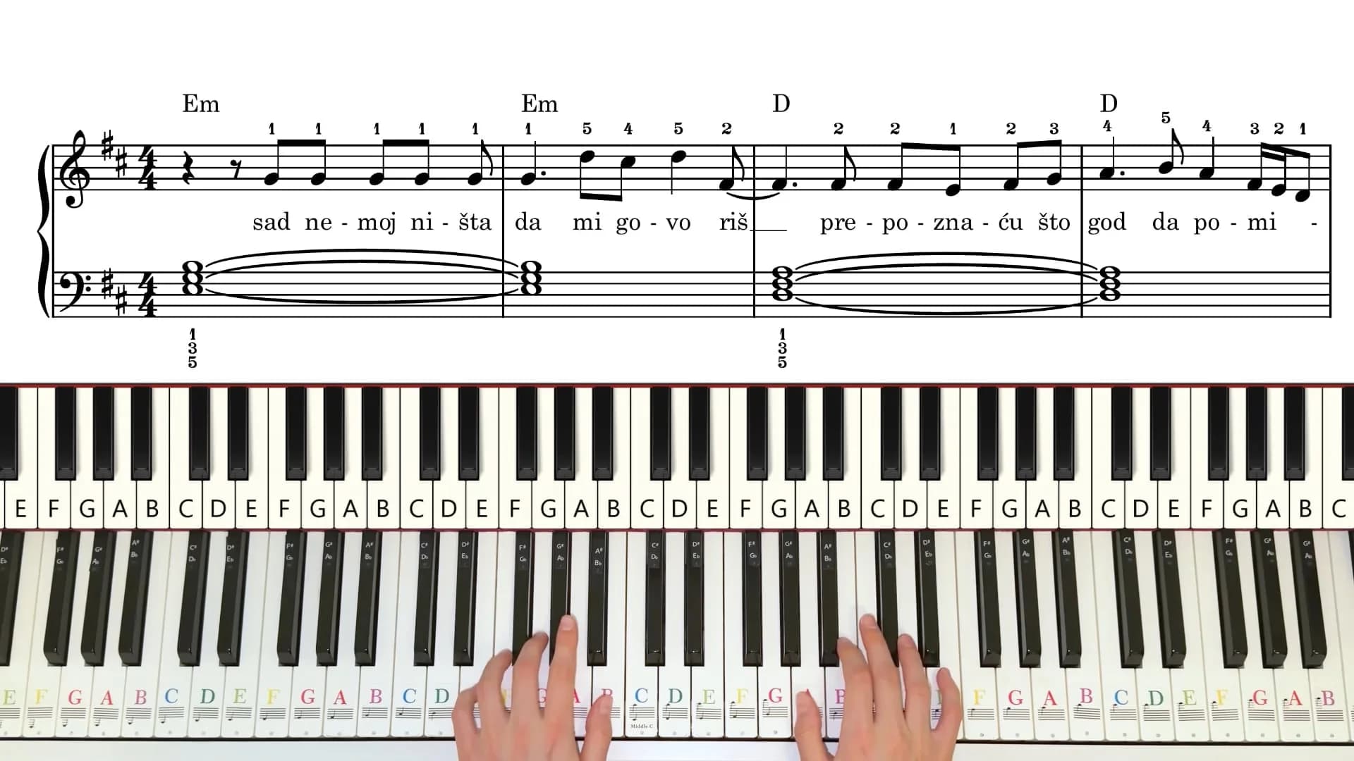 Piano tutorial video for Od kada tebe volim — preview image