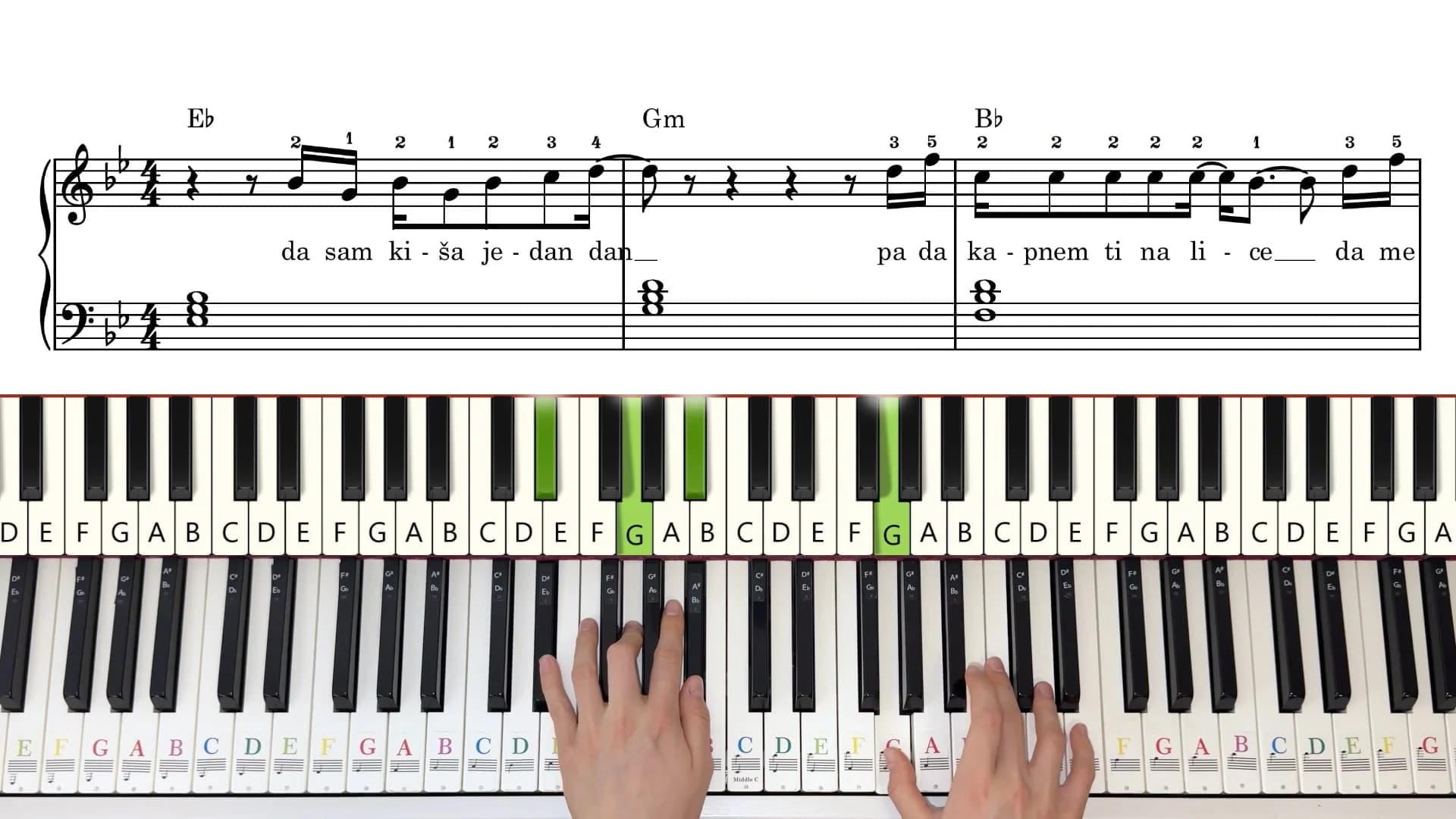 Video tutorijal za pesmu Raj — pregled slike