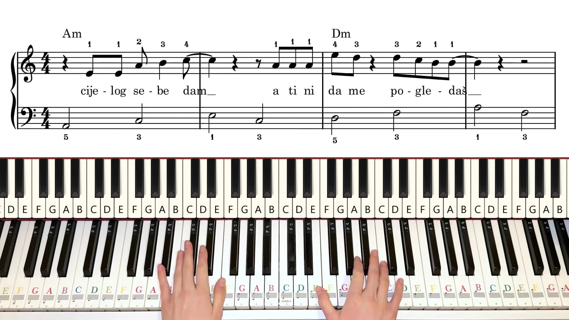 Piano tutorial video for Ja volim kad si tu — preview image