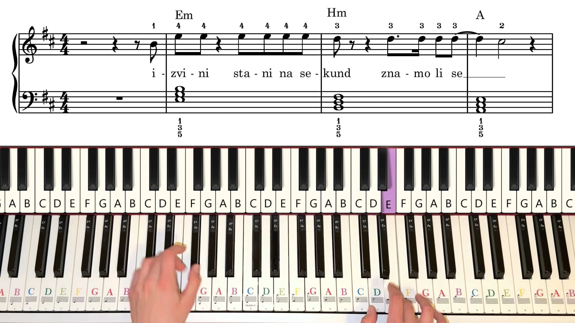 Video tutorijal za pesmu Terasa s pogledom na zid - pregled slike
