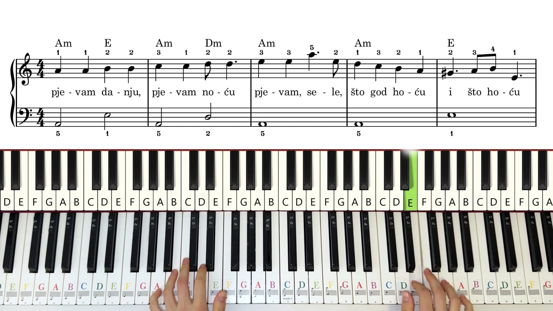 Video tutorijal za pesmu Pjevam danju, pjevam nocu - pregled slike